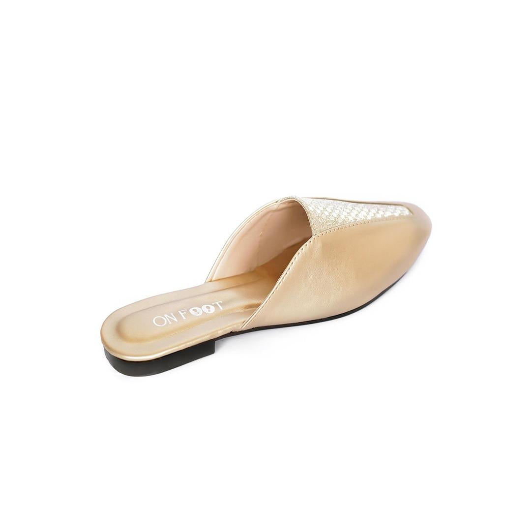 Beige slipper shoe on a white background