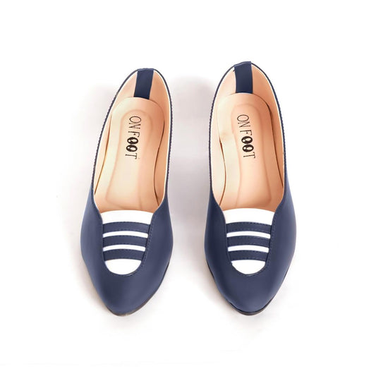 Blue Rexine Fancy Pumps