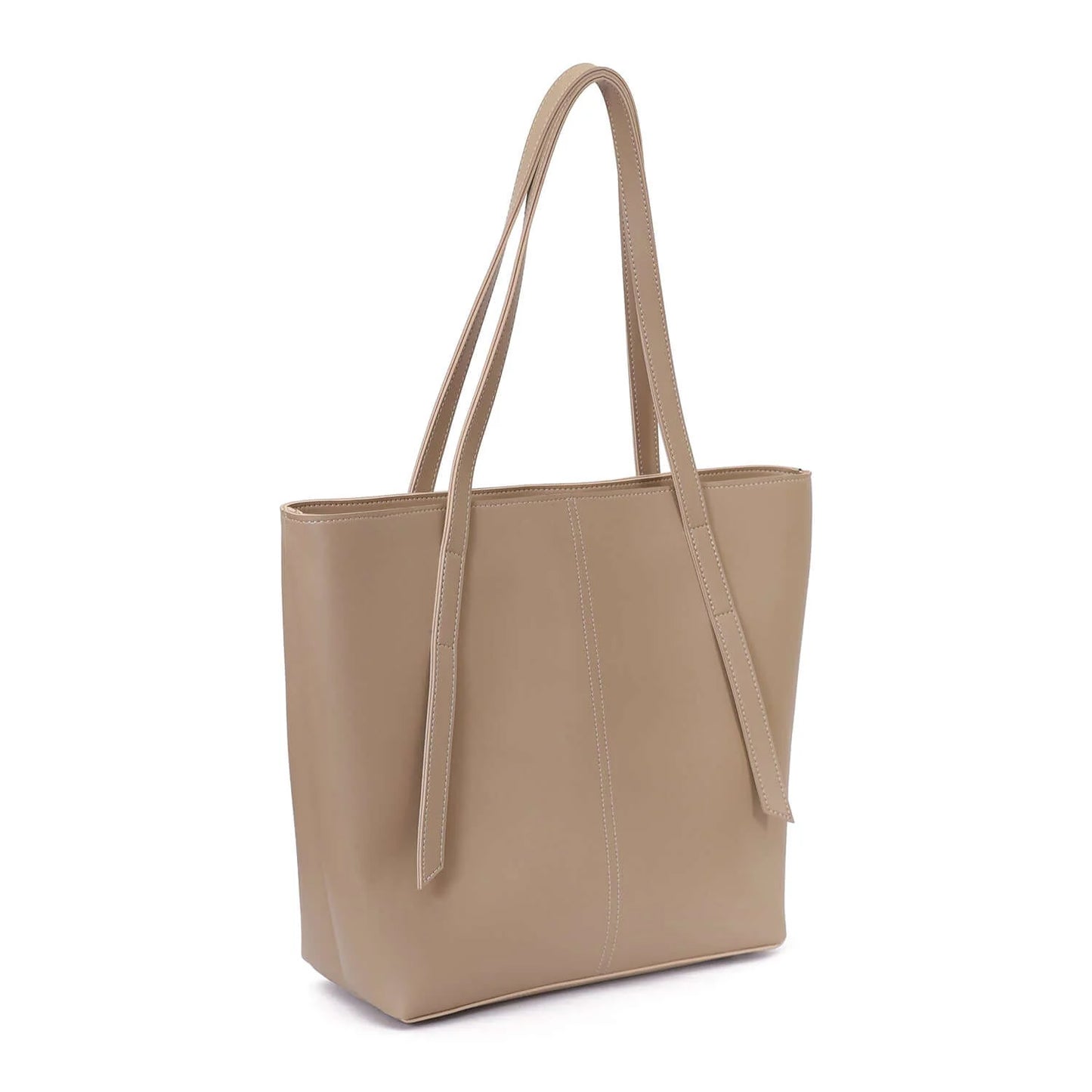 Beige tote bag on a white background