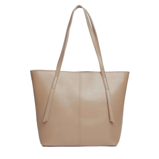Beige tote bag on a white background