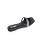 Black sandal with a decorative strap on a white background