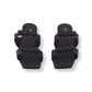 Pair of black knee pads on a white background