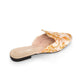 Floral patterned slipper on a white background