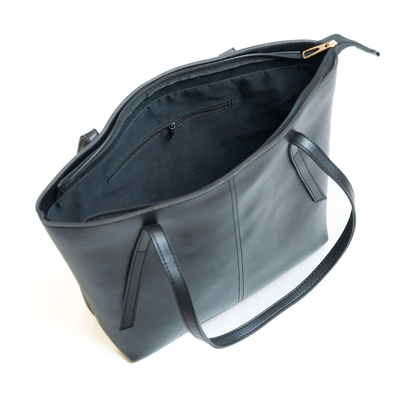 Nova Black PU Leather Tote Bag