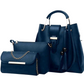 Blue 3pc Tote Handbag Set