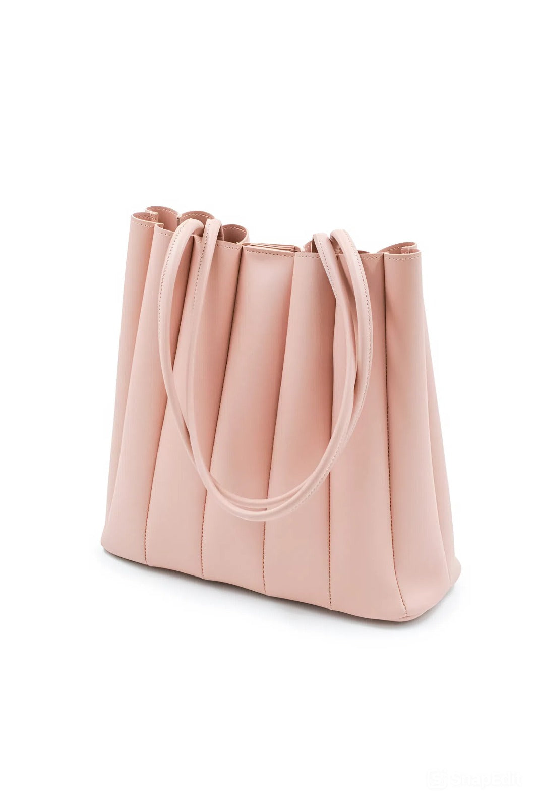 Pink tote bag on a white background