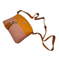 Two-tone handbag with a strap on a white background