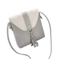 Grey and white mini crossbody bag with tassel for women