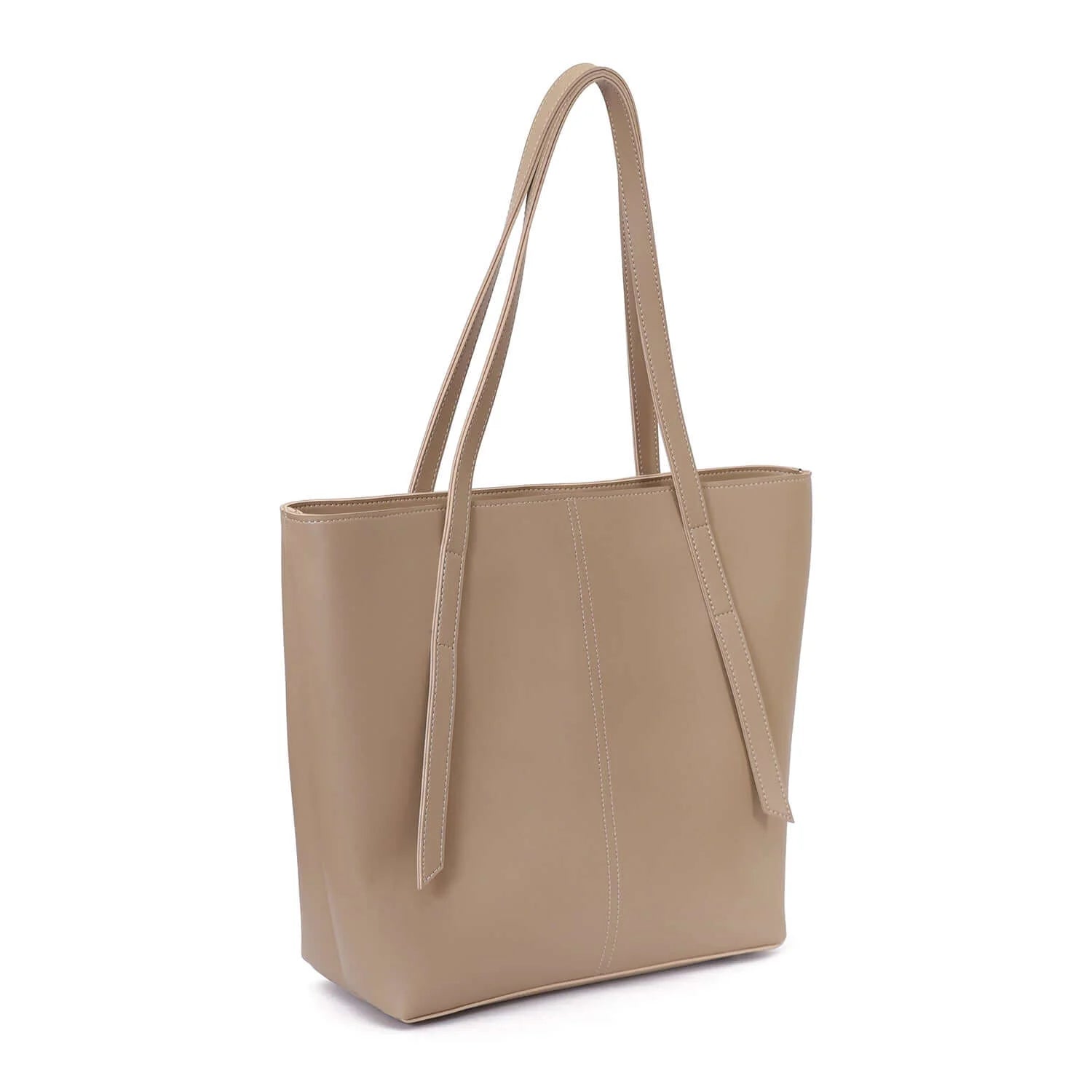 Beige tote bag on a white background